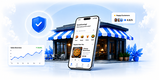 Restaurant app on a phone