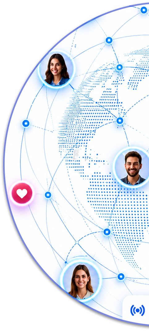 Global network map illustration
